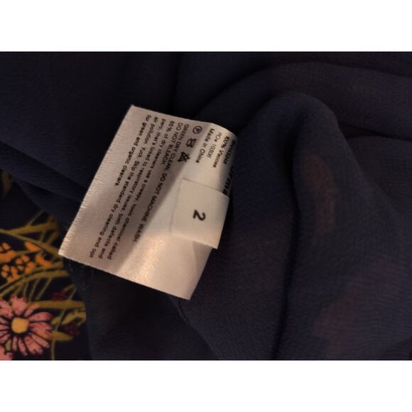 Reformation Mademoiselle Sofi Floral Jumpsuit Tie Waist Navy - Picture 10 of 10